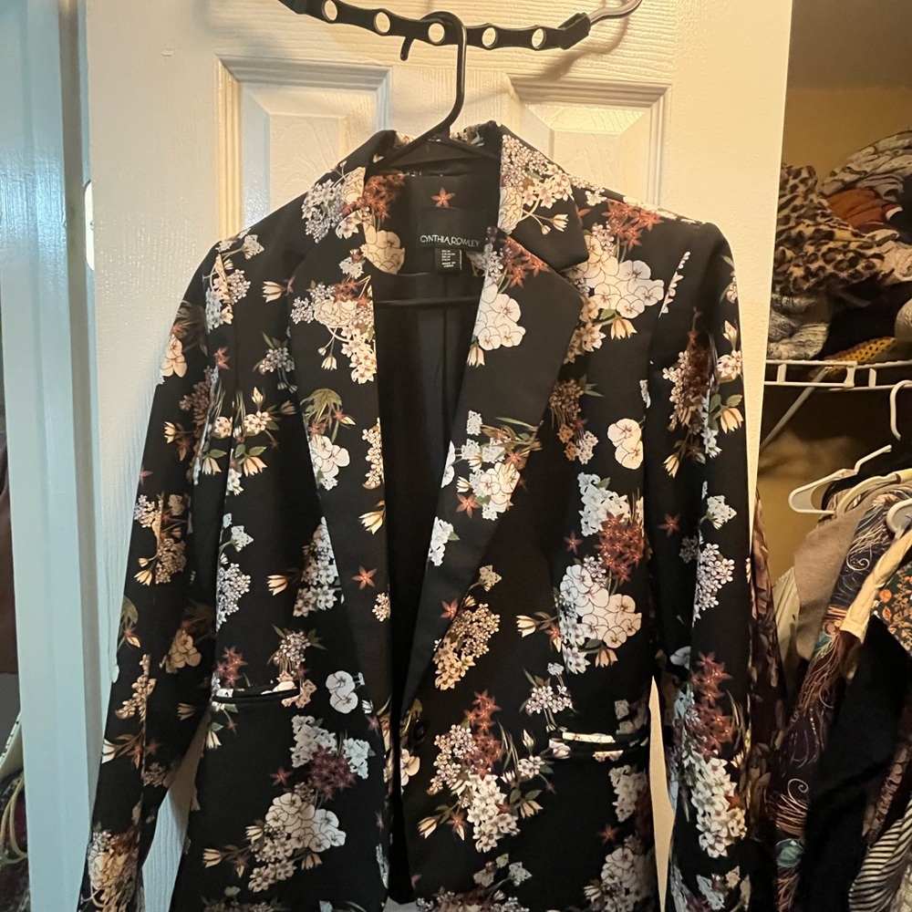 Cynthia Rowley Black Floral Women's Blazer